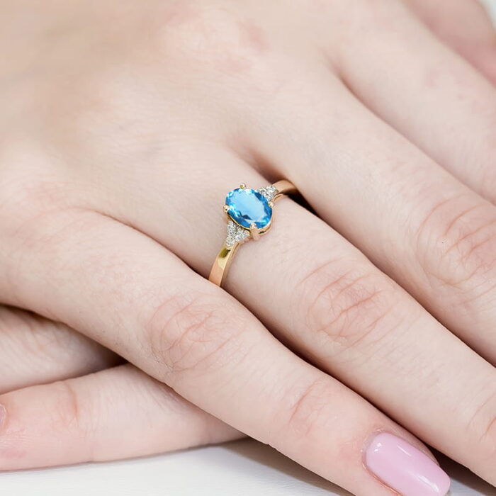 Inel Aur 14K W308 Topaz 0.90ct - Imagine 4