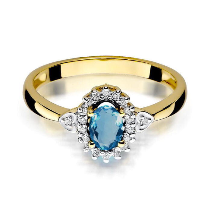 Inel Aur 14K W312 Topaz London Blue 0.50ct - Imagine 2