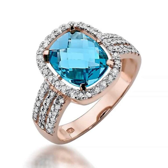 Inel Aur 14k cu Topaz 3.00 ct - Imagine 8