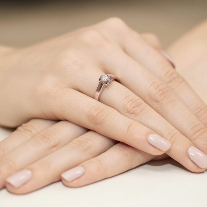 Inel Aur 14k cu Diamant 0.30 ct - Imagine 8