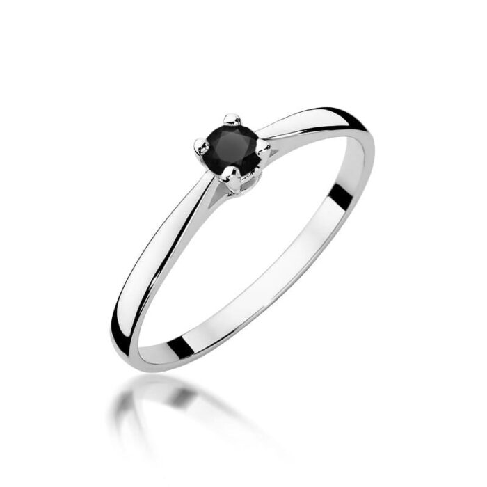 Inel Aur 14K cu Diamante Negre 0.20 ct - Imagine 5