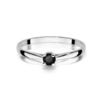 Inel Aur 14K cu Diamante Negre 0.20 ct - Imagine 6