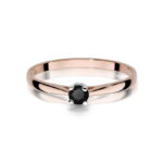 Inel Aur 14K cu Diamante Negre 0.20 ct - Imagine 10