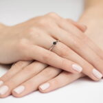 Inel Aur 14K cu Diamante Negre 0.20 ct - Imagine 12