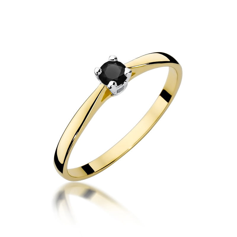 W335-Z-585-CB0.20_1.jpg Inel Aur 14K cu Diamante Negre 0.20 ct - Imagine 1