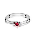 Inel Aur 14k cu Rubin 0.15 ct si Diamante Naturale 0.017 ct - Imagine 6