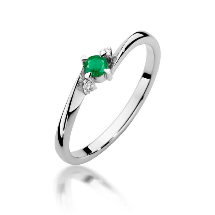 Inel Aur 14K W346 Smarald 0.15ct - Imagine 9