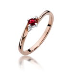 Inel Aur 14k cu Rubin 0.15 ct si Diamante Naturale 0.017 ct - Imagine 9