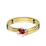 Inel Aur 14k cu Rubin 0.15 ct si Diamante Naturale 0.017 ct - Imagine 2