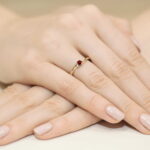 Inel Aur 14k cu Rubin 0.15 ct si Diamante Naturale 0.017 ct - Imagine 4
