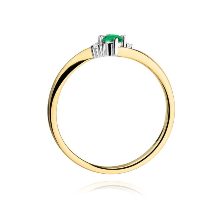Inel Aur 14K W346 Smarald 0.15ct - Imagine 3