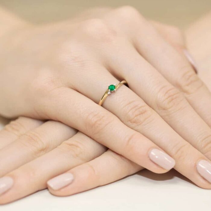 Inel Aur 14K W346 Smarald 0.15ct - Imagine 4