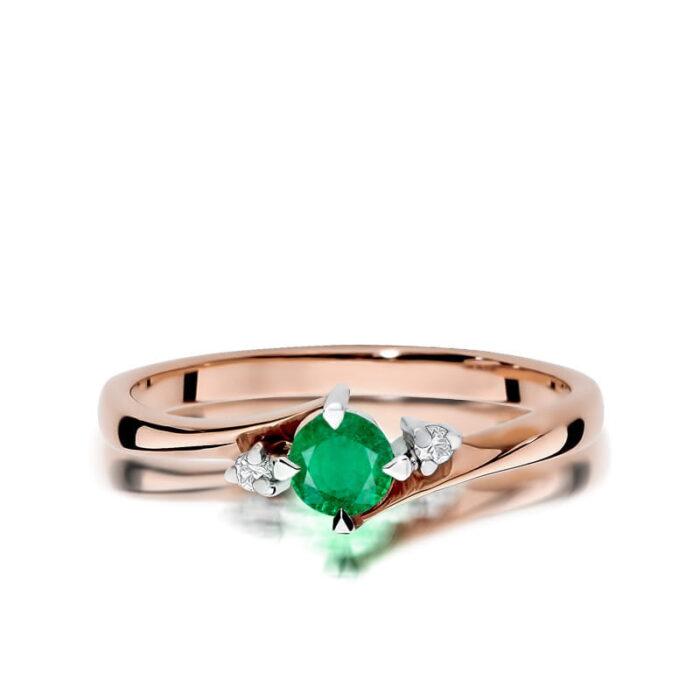 Inel Aur 14K W346B Smarald 0.30ct - Imagine 6