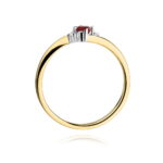 Inel Aur 14k cu Rubin 0.30 ct si Diamante Naturale 0.03 ct - Imagine 3