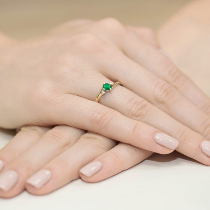 Inel Aur 14K W346B Smarald 0.30ct - Imagine 4