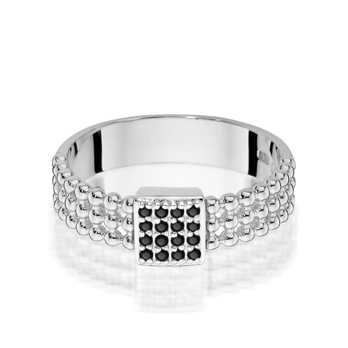 Inel Aur 14K W353 Diamante Negre 0.08ct - Imagine 10