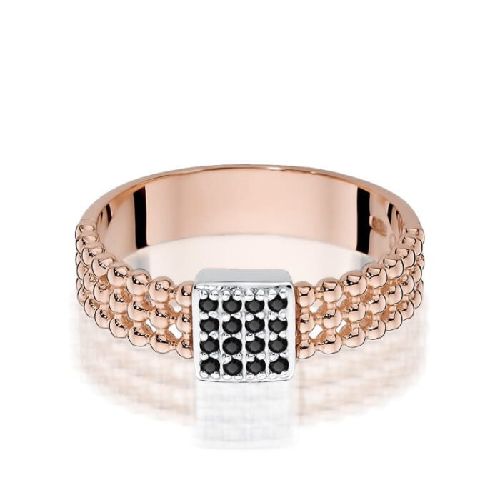 Inel Aur 14K W353 Diamante Negre 0.08ct - Imagine 6