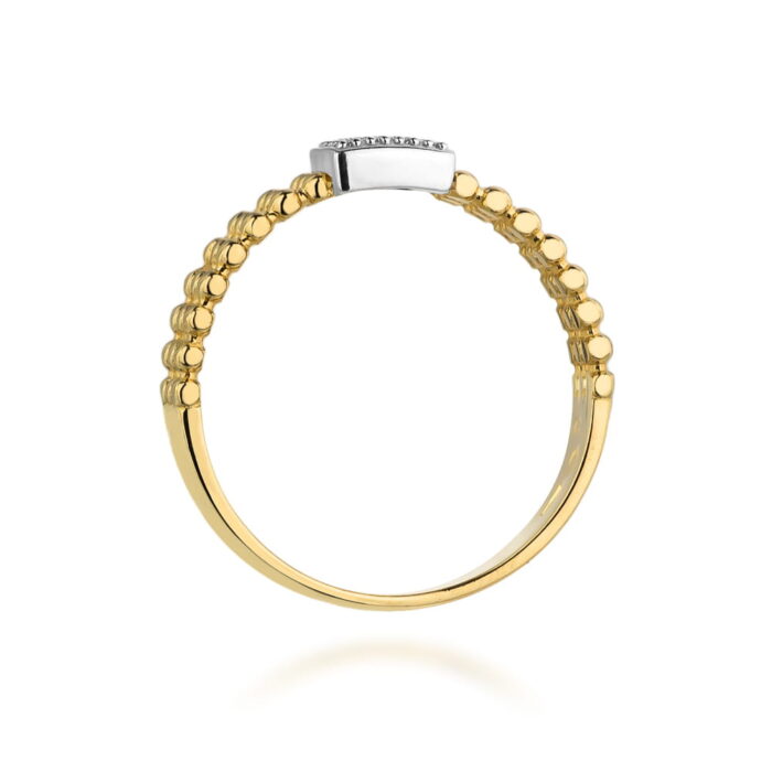 Inel Aur 14K W353 Diamante Negre 0.08ct - Imagine 3