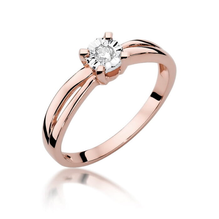 Inel Aur 14k cu Diamant 0.08 ct - Imagine 8