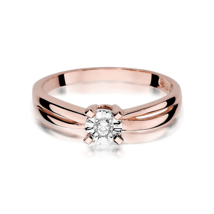 Inel Aur 14k cu Diamant 0.08 ct - Imagine 9