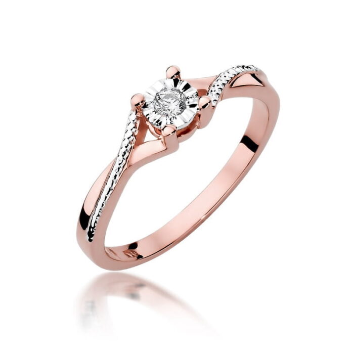 Inel Aur 14k cu Diamant 0.08 ct - Imagine 8