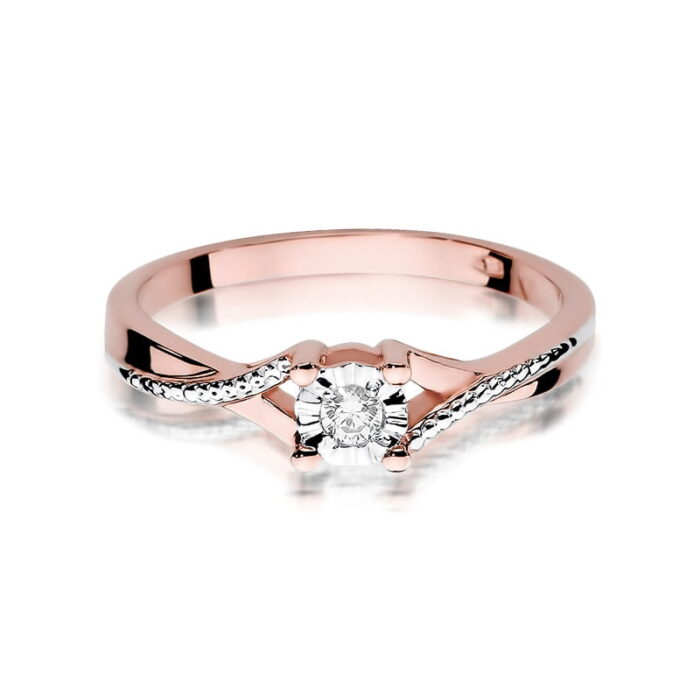 Inel Aur 14k cu Diamant 0.08 ct - Imagine 9