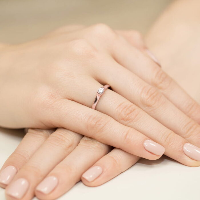 Inel Aur 14k cu Diamant 0.15 ct - Imagine 11