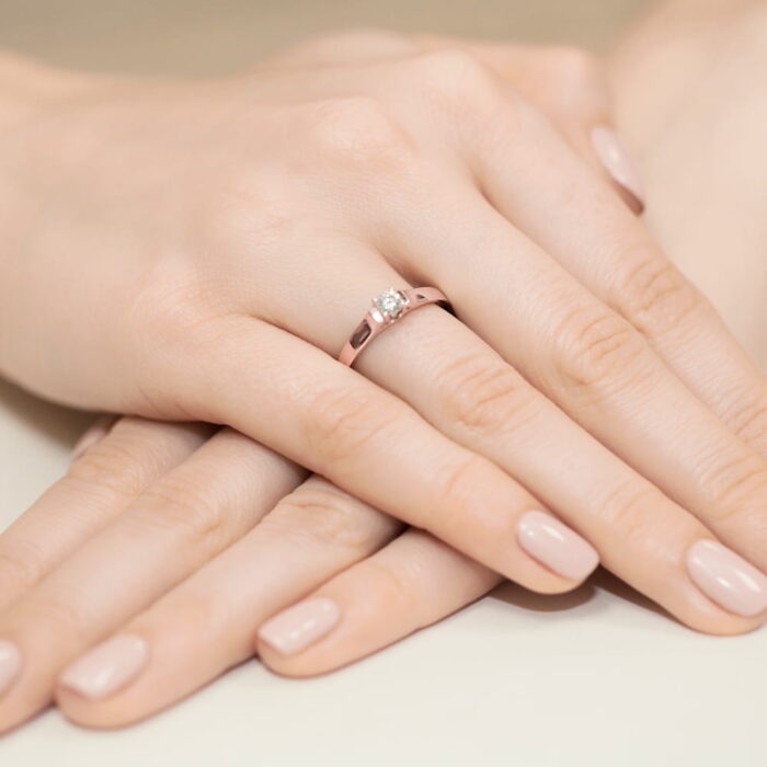 Inel Aur 14K cu Diamant 0.18 ct - Imagine 11