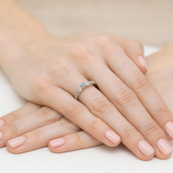 Inel Aur 14K W411 Topaz 0.15ct - Imagine 12