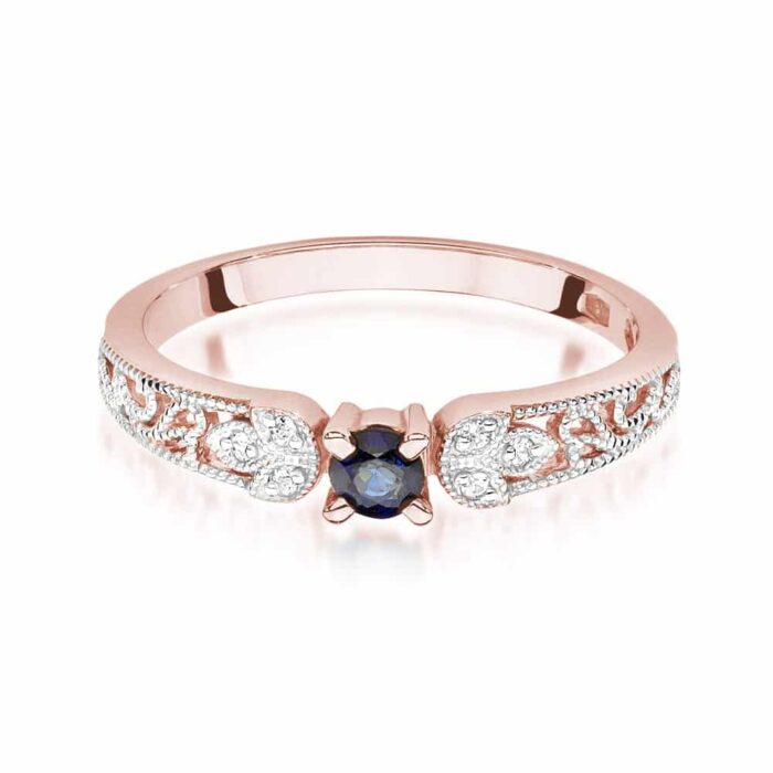 Inel Aur 14k cu Safir 0.15 ct - Imagine 8
