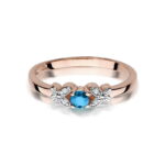 Inel Aur 14K cu Topaz Albastru 0.15 ct - Imagine 9