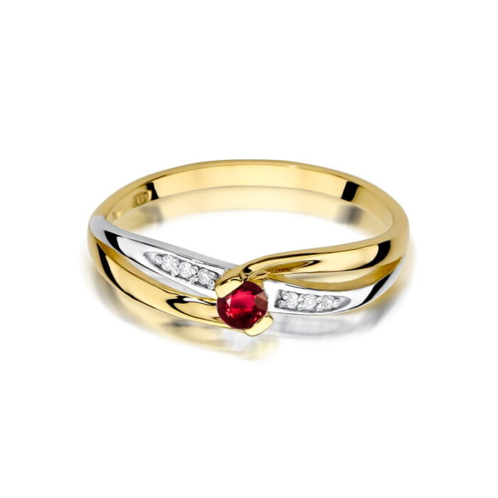 Inel Aur 14k cu Rubin 0.15 ct - Imagine 2