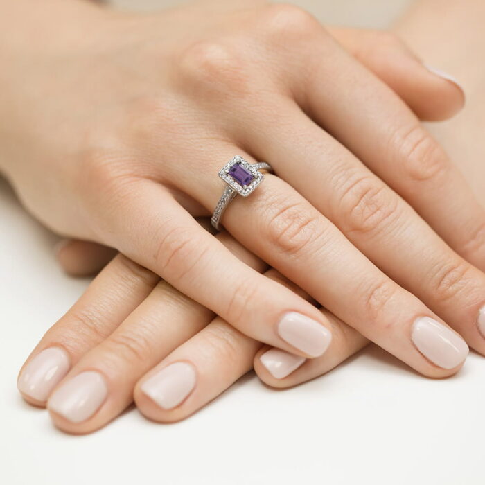 Inel Aur 14K W422 Ametist 0.50ct - Imagine 12