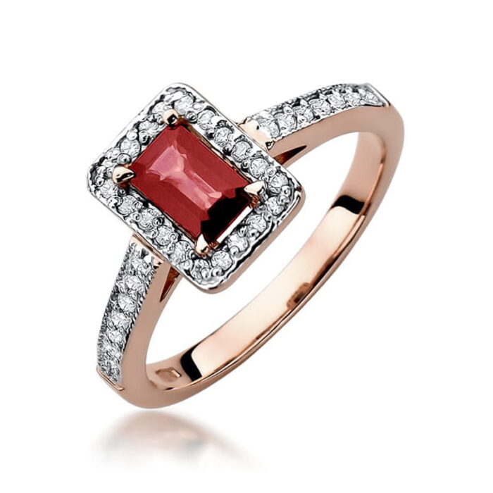 Inel Aur 14k cu Rubin 0.80 ct si Diamante 0.22 ct - Imagine 9