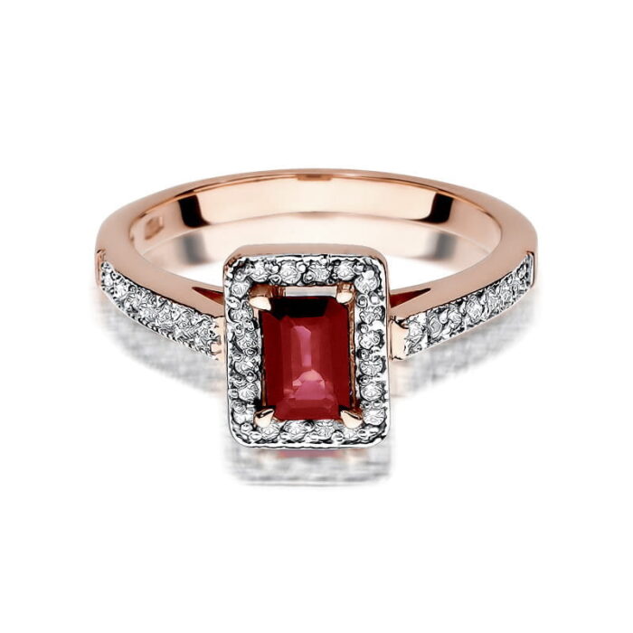 Inel Aur 14k cu Rubin 0.80 ct si Diamante 0.22 ct - Imagine 10