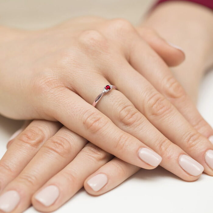Inel Aur 14k cu Rubin 0.15 ct - Imagine 11