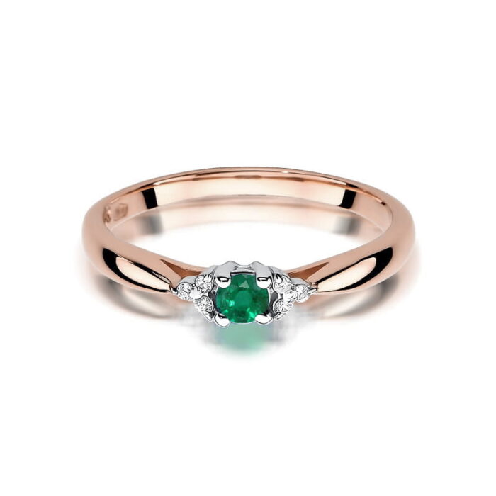 Inel Aur 14K cu Smarald 0.15 ct - Imagine 9