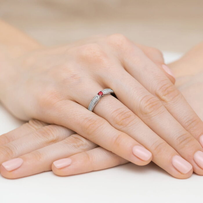 Inel Aur 14k cu Rubin 0.15 ct - Imagine 8