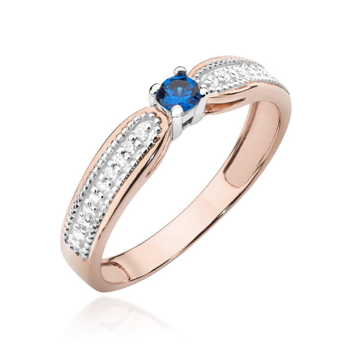 Inel Aur 14k cu Safir 0.15 ct - Imagine 8