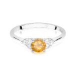 Inel Aur 14K cu Citrin 0.50 ct si Diamante 0.18 ct - Imagine 6