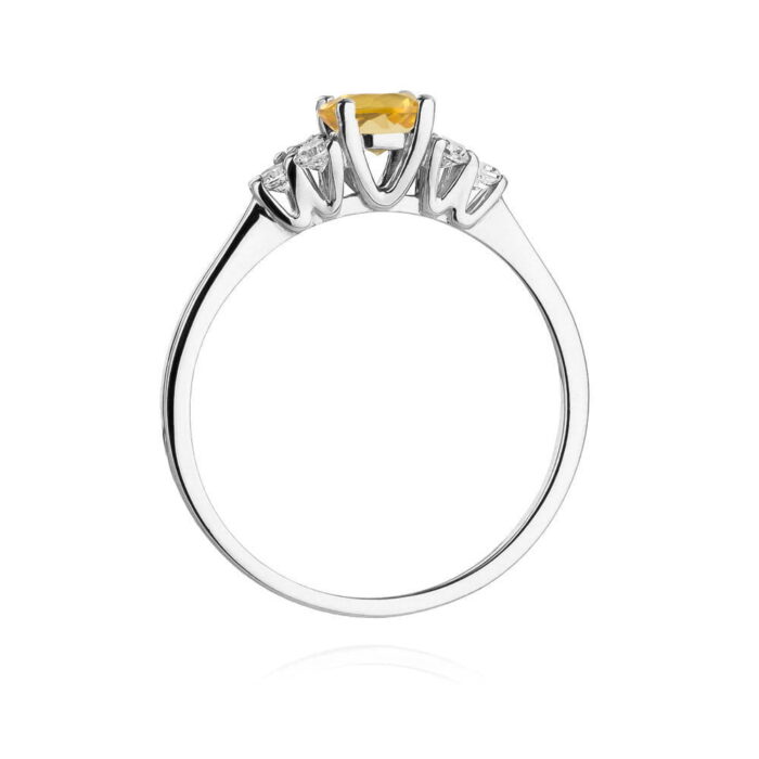 Inel Aur 14K cu Citrin 0.50 ct si Diamante 0.18 ct - Imagine 7