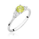 Inel Aur 14K cu Peridot 0.60 ct si Diamante 0.18 ct - Imagine 5
