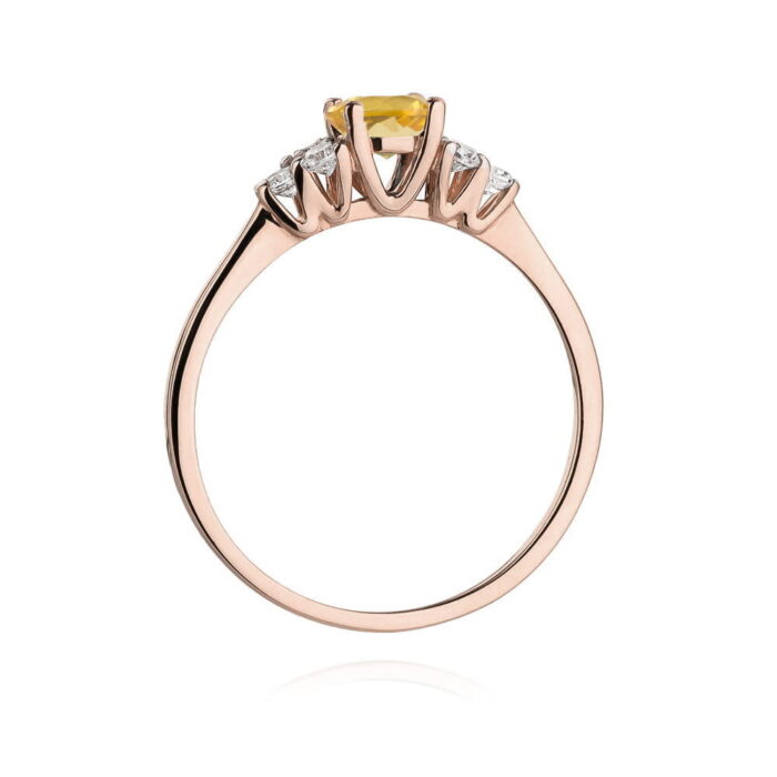 Inel Aur 14K cu Citrin 0.50 ct si Diamante 0.18 ct - Imagine 11