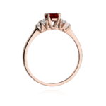 Inel Aur 14K cu Granat 0.60 ct si Diamante 0.18 ct - Imagine 6