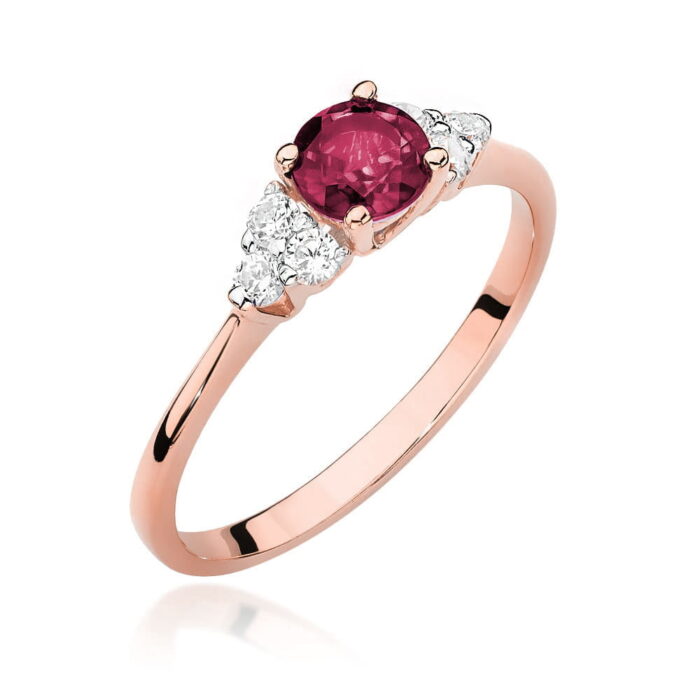 Inel Aur 14K cu Rubin 0.50 ct si Diamante 0.18 ct - Imagine 8