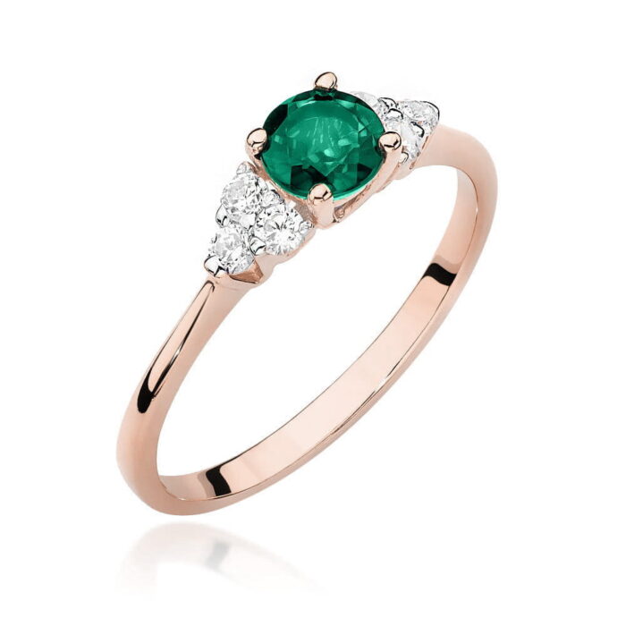 Inel Aur 14K cu Smarald 0.50 ct si Diamante 0.18 ct - Imagine 8
