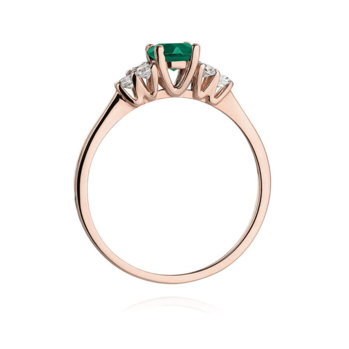 Inel Aur 14K cu Smarald 0.50 ct si Diamante 0.18 ct - Imagine 10