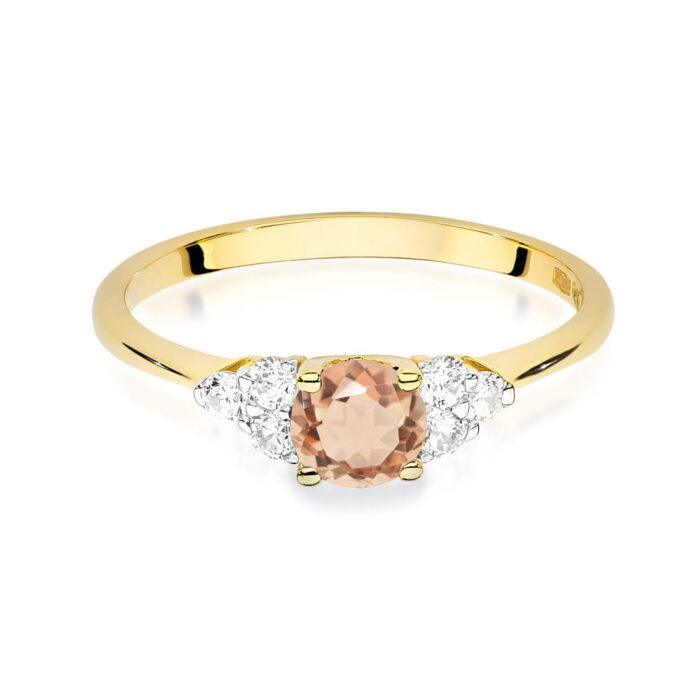 Inel Aur 14K cu Morganit 0.40 ct si Diamante 0.18 ct - Imagine 6