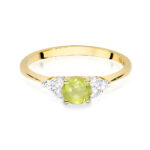 Inel Aur 14K cu Peridot 0.60 ct si Diamante 0.18 ct - Imagine 2