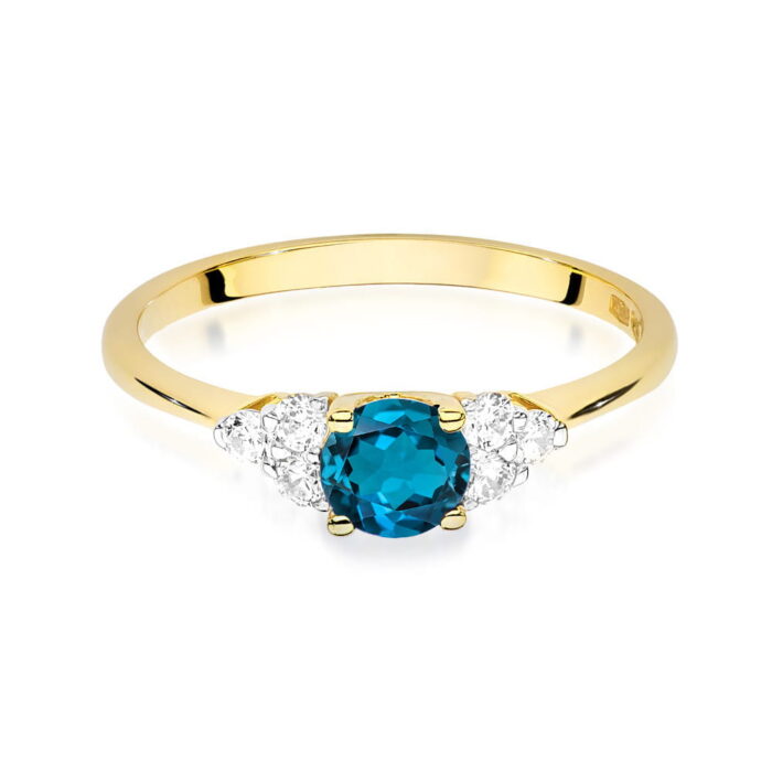 Inel Aur 14K W451 Topaz London Blue 0.50ct - Imagine 2